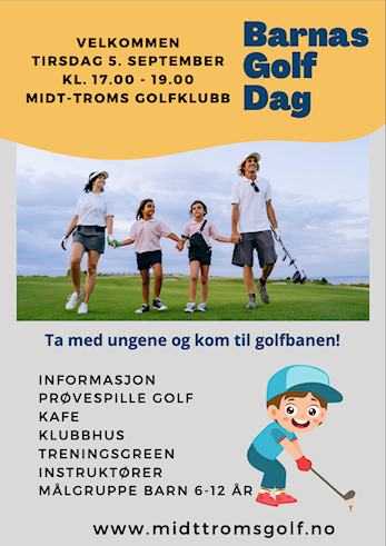 Velkommen til Barnas Golf Dag på Finnkroken Golfpark tirsdag 5. september kl. 17.00-19.00